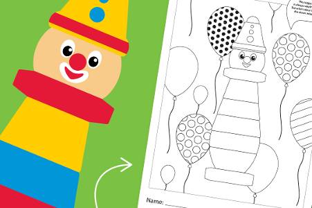 Clown Colouring Page
