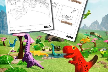 BRIO World Dinosaurs Colouring Page