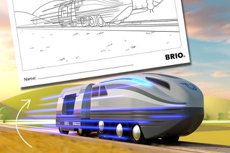 Turbo Train Colouring Page